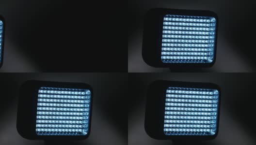视频亮灯LED，摄像头向左移动，对黑，特写高清在线视频素材下载