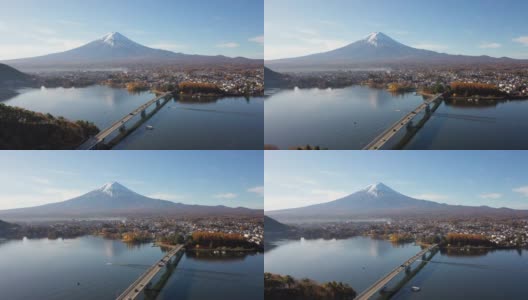4k航拍日本富士山日落高清在线视频素材下载