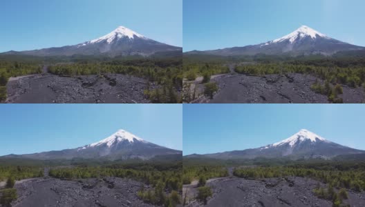 奥索尔诺火山景观无人机视图高清在线视频素材下载