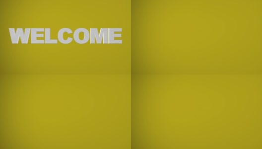 “欢迎”黄色3D图形高清在线视频素材下载