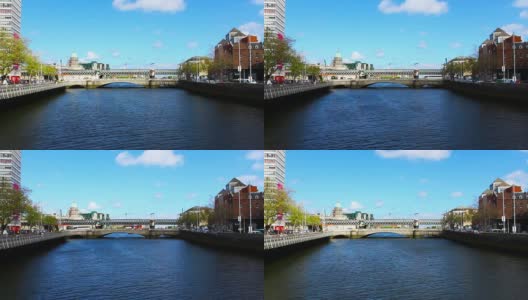都柏林城和利菲河，Real Time，爱尔兰高清在线视频素材下载