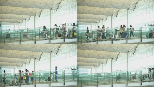 香港国际机场和行人拥挤高清在线视频素材下载