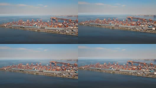 货运工业港鸟瞰图。马尼拉,菲律宾高清在线视频素材下载