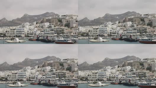 潘，希腊纳克索斯的主要港口高清在线视频素材下载