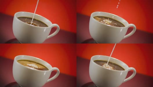 加奶晶的热咖啡高清在线视频素材下载