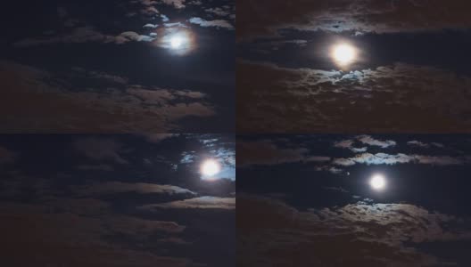 月亮正穿过云层高清在线视频素材下载
