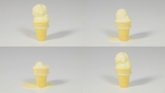 融化的蛋卷冰淇淋高清在线视频素材下载