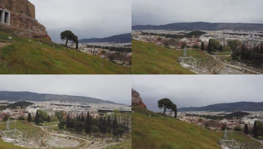 希腊伯罗奔尼撒半岛的雅典城全景高清在线视频素材下载