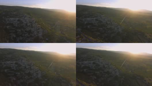法国鲁伯隆河谷历史古城戈尔茨的无人机航拍镜头高清在线视频素材下载