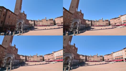 siena广场与Torre del Mangia对决高清在线视频素材下载