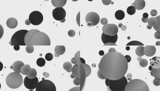 黑白球漂浮在白色的背景，黑色星期五，3d插图高清在线视频素材下载