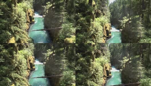 位于华盛顿雷尼尔山国家公园奥哈纳佩科什河上的银瀑布高清在线视频素材下载