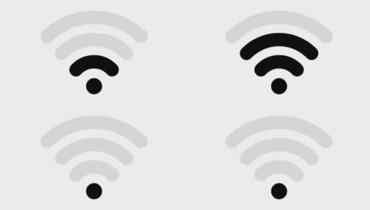 动画的wi - fi。wifi图标在白色背景高清在线视频素材下载