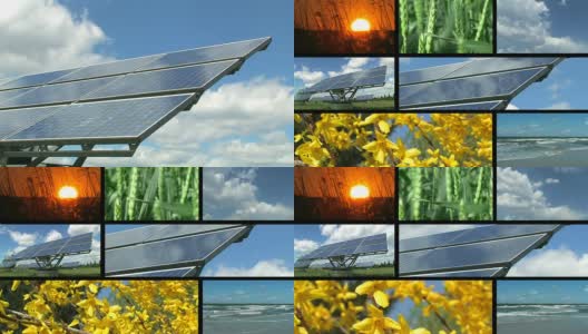 太阳能电池板-蒙太奇高清在线视频素材下载