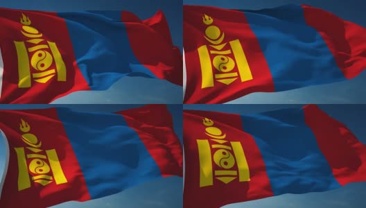 4K蒙古国旗-可循环高清在线视频素材下载