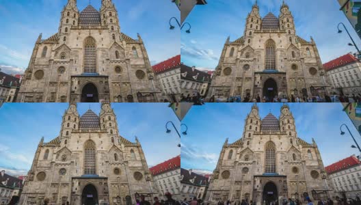 4K时间流逝:维也纳圣斯蒂芬斯大教堂高清在线视频素材下载