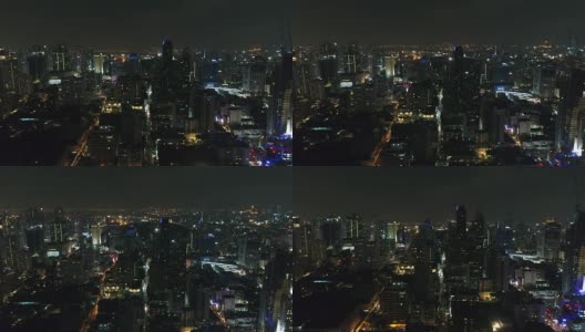 鸟瞰图曼谷城市的夜景高清在线视频素材下载