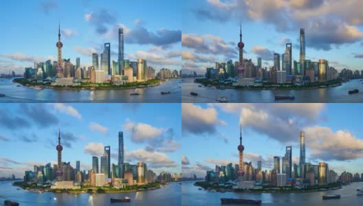 4K:中国阳光明媚的上海全景景观高清在线视频素材下载