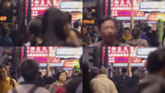 4K TIME LAPSE (4096x2160):香港人走在人行道上。(苹果PRORES 422(总部)高清在线视频素材下载