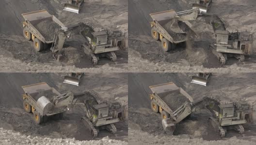 装煤的矿用自卸车高清在线视频素材下载
