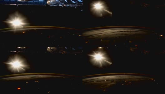从国际空间站看到的日出和地球。这段视频由美国宇航局提供。高清在线视频素材下载