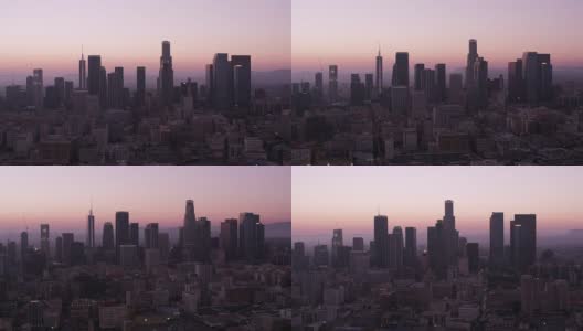 洛杉矶，航拍日落时分的洛杉矶。高清在线视频素材下载