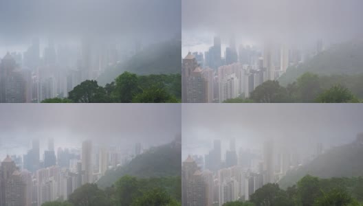 时间:清晨香港岛，香港住宅区，香港市中心高清在线视频素材下载