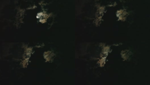 多云天空中的满月-月色高清在线视频素材下载