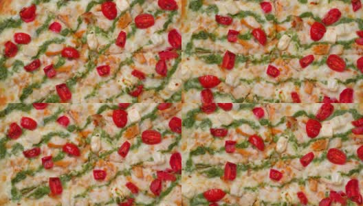 特写新鲜出炉的披萨在餐厅高清在线视频素材下载