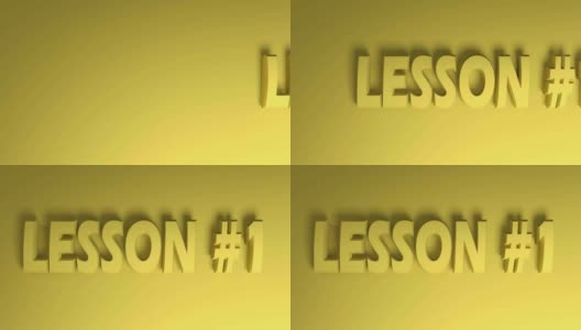 第一课黄色的黄色背景从右到左- 3D渲染视频剪辑高清在线视频素材下载