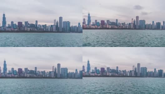 T/L WS HA ZO芝加哥全景和天际线/伊利诺伊州，美国高清在线视频素材下载
