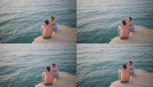 夫妇俩在科孚岛享受美景高清在线视频素材下载