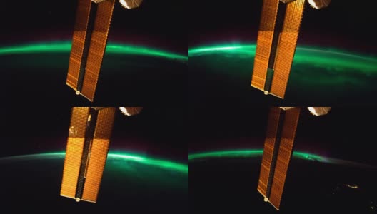 从太空看夜晚的地球。这段视频由美国宇航局提供。高清在线视频素材下载