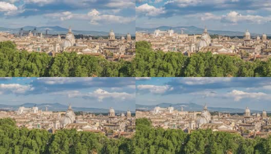 罗马城市天际线时间推移，罗马，意大利，4K时间推移高清在线视频素材下载