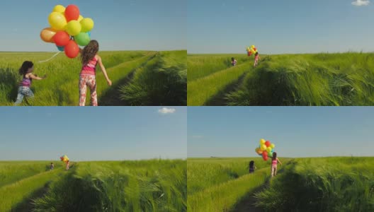 孩子有气球高清在线视频素材下载
