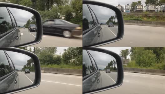 后路反射在汽车后视镜里高清在线视频素材下载