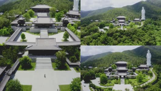 香港大埔慈山寺内的青铜观音像高清在线视频素材下载