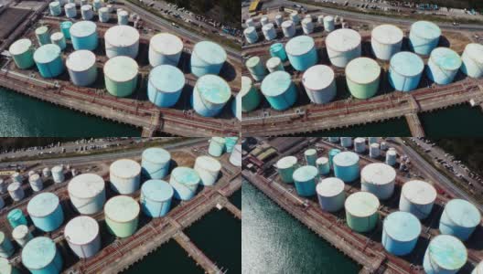 炼油厂和石化工厂的油罐视图高清在线视频素材下载