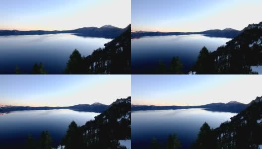 火山口湖,俄勒冈州高清在线视频素材下载