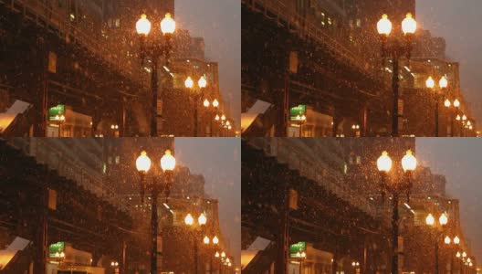 雪中的芝加哥El高清在线视频素材下载