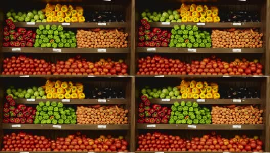 新鲜水果和蔬菜产品展示高清在线视频素材下载
