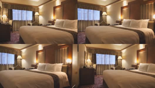 现代酒店卧室室内设计高清在线视频素材下载