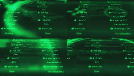 镜头移动在未来电影计算机数据网络解决方案-绿色版本高清在线视频素材下载