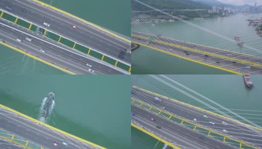 青马大桥航拍高清在线视频素材下载