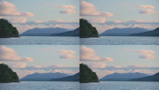 黄昏时分，苏格兰尼斯湖的风景，以群山为背景高清在线视频素材下载