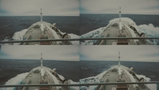 POV从航行于海洋的小船的桥上高清在线视频素材下载
