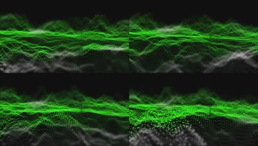 绿色波形3D运动图形高清在线视频素材下载