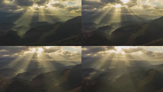 上帝之光与山景的超摺高清在线视频素材下载