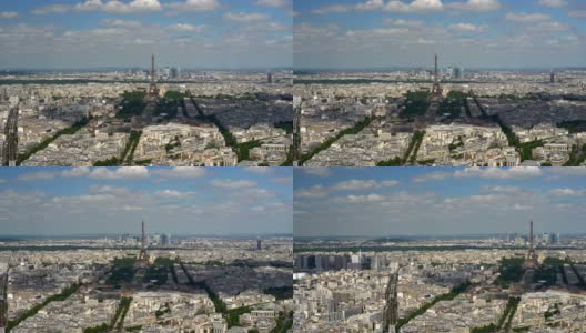 埃菲尔铁塔下的巴黎天际线高清在线视频素材下载