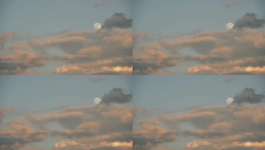 云移动天空与满月背景视频高清高清在线视频素材下载